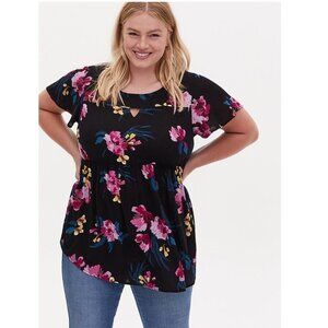 TORRID  Floral Babydoll Tunic Top Size 3
